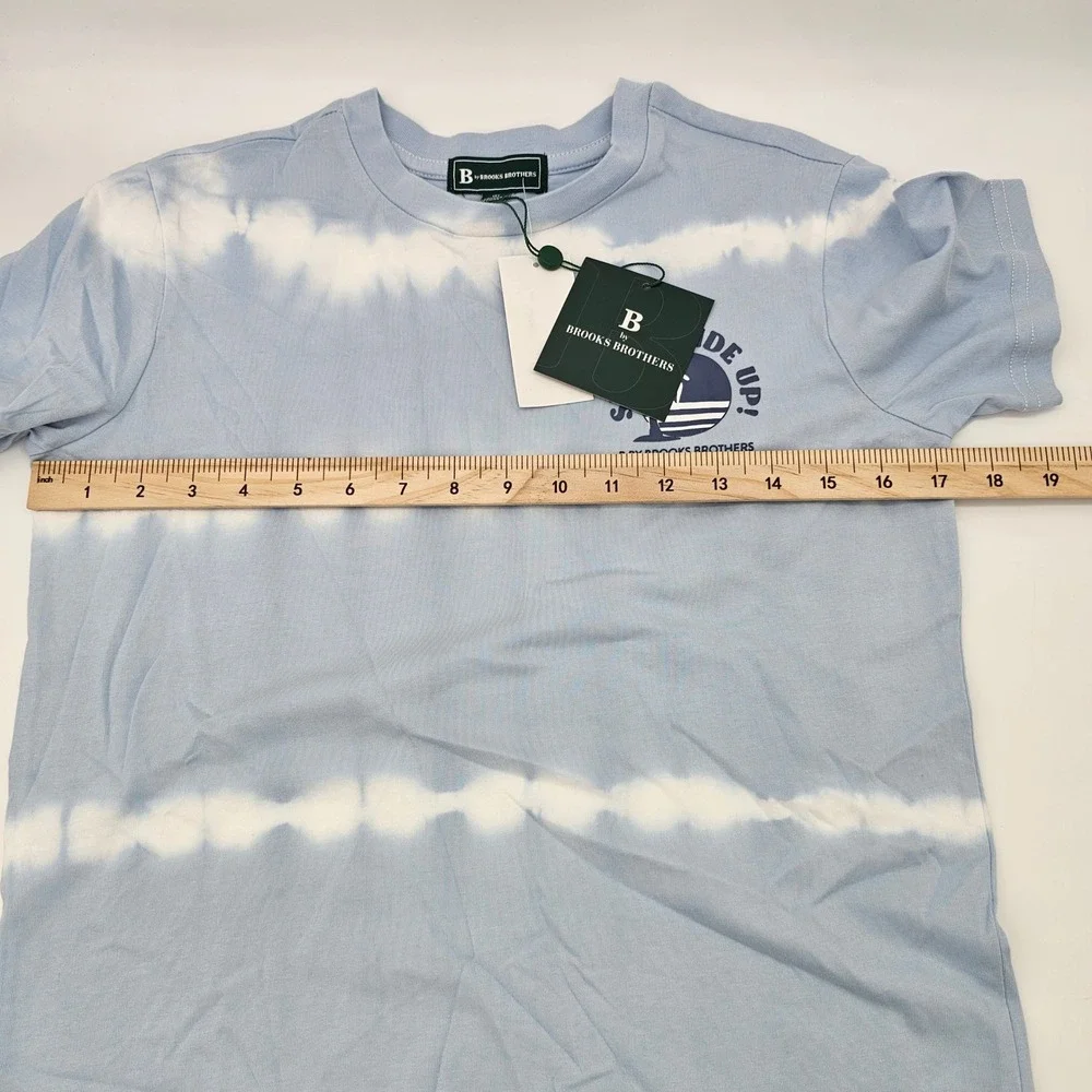 B by Brooks Brothers Boys‎ T-shirt Sunny Side Up Tie Dye Pima Cotton Blue 14Y